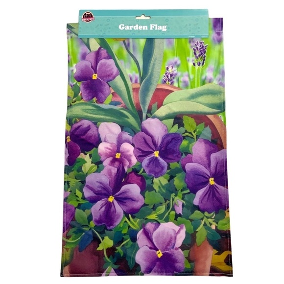 Garden Yard Flag Pansies Flower Pot Floral Purple Multicolor 12 X 18 in - Picture 4 of 13